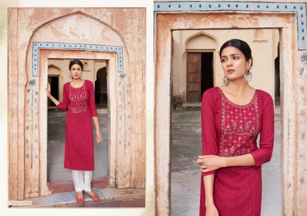 Kalaroop Pili 4 Designer Embroidery Kurti